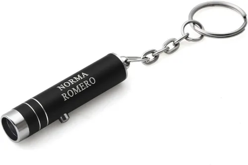 Paquete de 10 llaveros personalizados con detector de moneda para pasaporte de identificación ultravioleta, linterna LED morada, grabado por