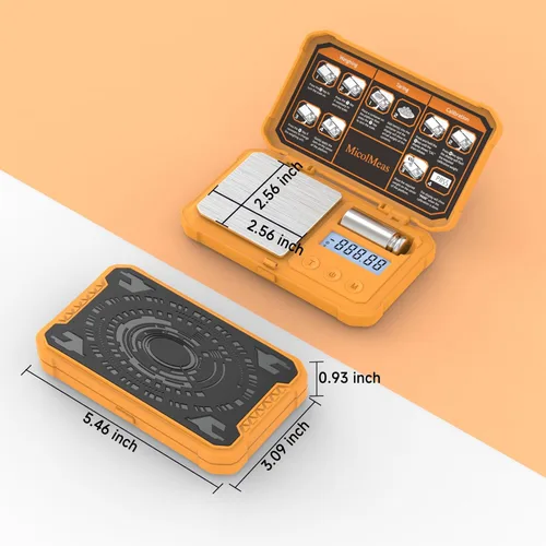 Miniatura 3 de Báscula digital de gramos con precisión de 200 x 0.00 oz, báscula de bolsillo de precisión con peso de calibración de 1.76 oz, ideal para joyas