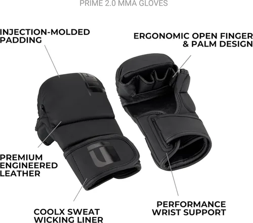 Miniatura 2 de Tigear Guantes Prime 2.0 MMA – Guantes híbridos de agarre y entrenamiento para hombres y mujeres Diseño de palma abierta con acolchado resistente