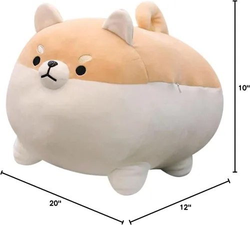 Miniatura 6 de FLORVIV Almohada de peluche de perro gordo de 19.6", Shiba Inu, lindos animales de peluche de Corgi juguete muñeca festival
