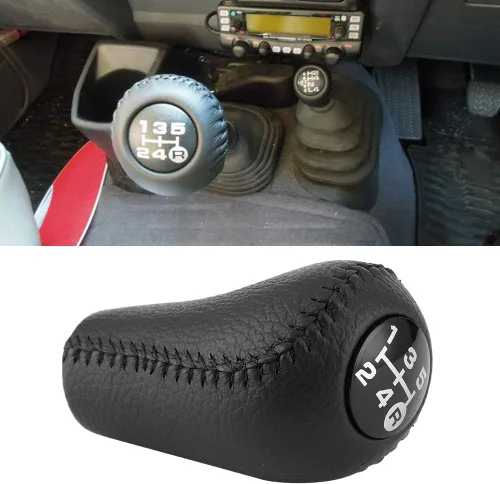 Miniatura 5 de 33504-20120-C0 - Pomo de palanca de cambios de cuero negro con gran sensación de mano, palanca de cambios para Toyota 4Runner/Pickup/Hilux Surf/Land