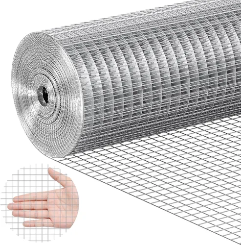 VEVOR Malla de Alambre, 1/2 pulgada 24 pulgadas x 25 pies 19 Calibre, Rollo de Malla de Alambre Galvanizado por Sumersión en Caliente, Malla de