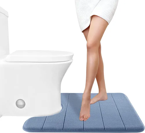 Miniatura 36 de Yimobra Tapete de baño de espuma viscoelástica, súper suave, absorbente, antideslizante, de secado rápido, lavable a máquina, tapete para bañera