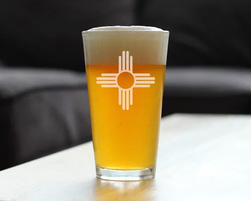 Miniatura 2 de Vaso de pinta con la bandera de Nuevo México para cerveza, decoración con temática del estado y regalos para mujeres y hombres nuevos mexicanos