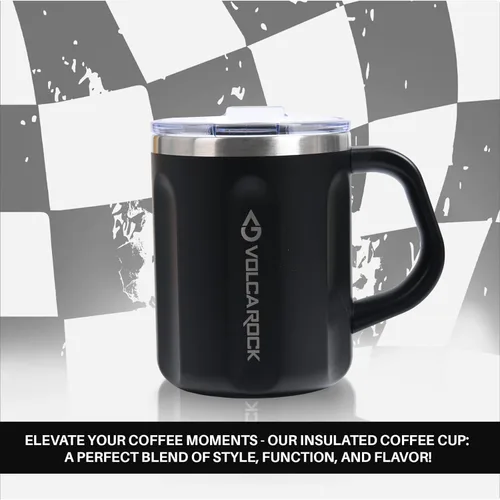 Miniatura 2 de Taza de café de acero inoxidable con asa, taza de viaje de 16 oz con aislamiento de doble pared, vaso con tapa deslizante, excelente taza de té