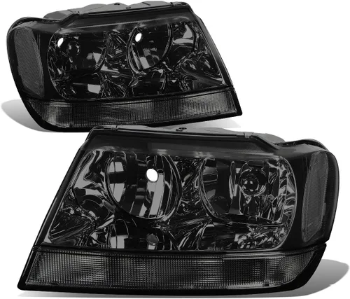 Miniatura 10 de DNA MOTORING HL-OH-JGC99-BK-CL1 - Repuesto de montaje de faros delanteros color negro transparente compatible con Jeep Grand Cherokee 99-04