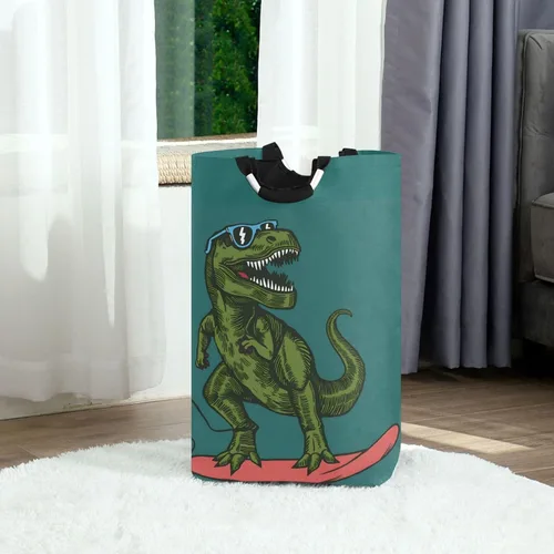 senya Cesta de almacenamiento grande con asas, organizador plegable para ropa de guardería, juguetes, monopatín, dinosaurio