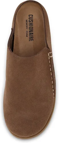 Miniatura 5 de CUSHIONAIRE Zuecos con plantilla de piel auténtica de arcilla para mujer con relleno cómodo