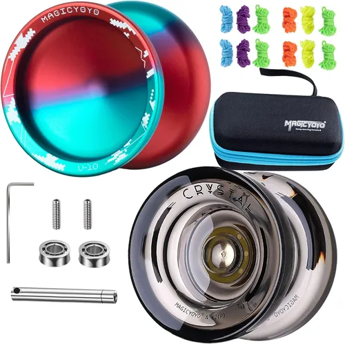 Miniatura 13 de MAGICYOYO V10 Yoyo de dedo giratorio profesional de metal Yoyo de doble propósito sensible y no sensible con estuche de almacenamiento + guante