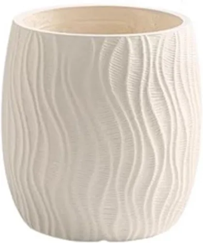 Miniatura 10 de Flower Pots Floor Plant Pots Cement Large Round Planters Simple Water Pattern Pattern Solid Color Green Plants Floriculture Flower Pots Plant Beige