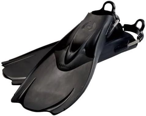 New Hollis F1 - Aletas técnicas de bate de buceo de alto rendimiento con correas de resorte, color negro (talla 13-15/2XL)