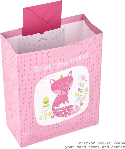 Miniatura 3 de Hallmark - Bolsa de regalo extra grande de 15 pulgadas con papel de seda (Sweet Little Princess Fox) para baby showers, cumpleaños de niños y más
