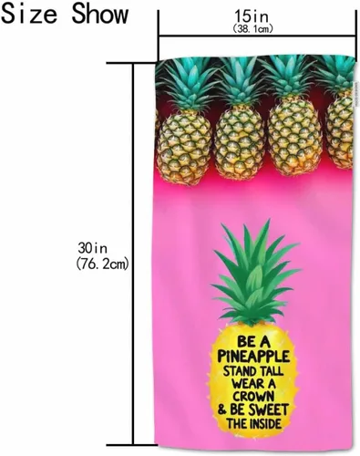 Miniatura 2 de HGOD DESIGNS Toallas de mano de piña, coloridas citas de piña para adultos, 100% algodón, toallas de baño suaves de 15 pulgadas x 30 pulgadas