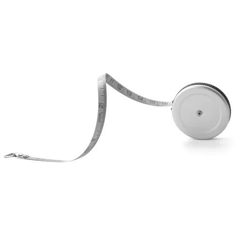 Miniatura 3 de Cinta métrica pequeña de aleación de aluminio, mini cinta métrica retráctil de doble cara 80 pulgadas/2 M, cinta métrica plateada