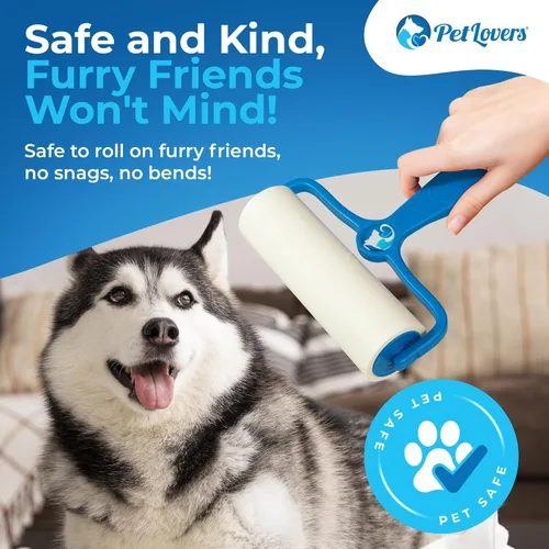 Miniatura 4 de PetLovers Rodillo de pelusa grande de 6.3 pulgadas para pelo de mascotas extra pegajoso, 270 hojas, ideal para eliminar el pelo de mascotas