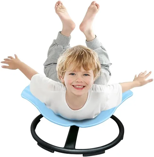 Miniatura 17 de Silla giratoria sensorial para niños con autismo y TDAH, silla giratoria para uso en interiores y exteriores, juguetes para sentarse y girar, sillas