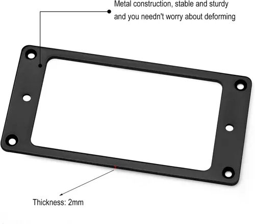 Miniatura 2 de MAXCHEER Anillo de recogida Humbucker plano de hierro de metal para reemplazo de guitarra eléctrica (negro)