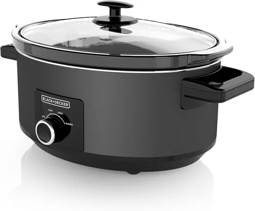 Miniatura 9 de Black + Decker Olla de cocción lenta digital de 6.6 L, SCD7007SSD, sonda de temperatura, Sous-Vide, tapa con bloqueo, olla de cerámica extraíble