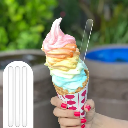 Miniatura 7 de 20 palitos de paletas acrílicas reutilizables de 4.5 pulgadas para hacer paletas de hielo, pasteles y manualidades de desierto de caramelo