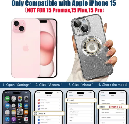 Miniatura 427 de Misscase Funda magnética con purpurina para iPhone 11 compatible con MagSafe, protección completa, delgada, a prueba de golpes, antiarañazos