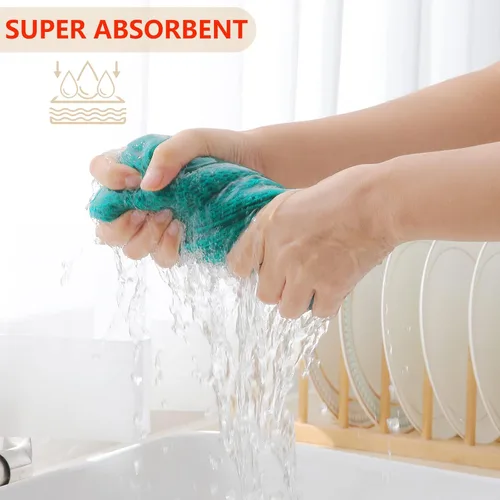 Miniatura 245 de Homaxy Trapos de cocina de 100% algodón, tejido de punto gofre, ultrasuaves, absorbentes y de secado rápido, 12 x 12 pulgadas, paquete de 6, blanco