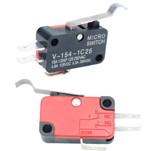 Miniatura 9 de V-15-1C25 125V/250V 15A Botón SPDT Acción de presión momentánea 1 NO 1 NC Micro Limit Switch 20-Pack
