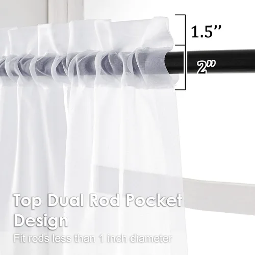 Miniatura 87 de OVZME Cortinas traslúcidas, ligeras, suaves, para estudio, sala de estar y dormitorio, juego de 2 paneles, 42 pulgadas de ancho x 84 pulgadas