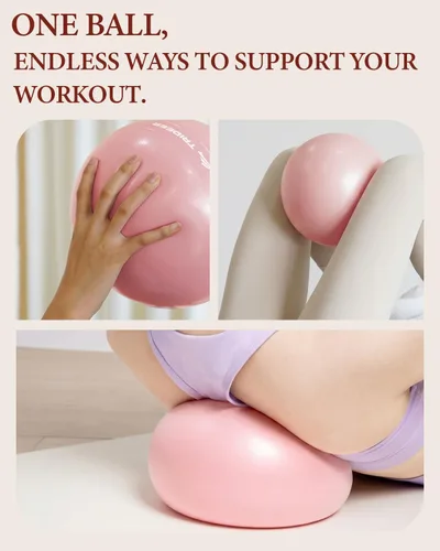 Miniatura 6 de Trideer Pelota de pilates de 9 pulgadas, pelota de ejercicio pequeña para yoga, entrenamiento de núcleo, terapia física, equilibrio, estabilidad