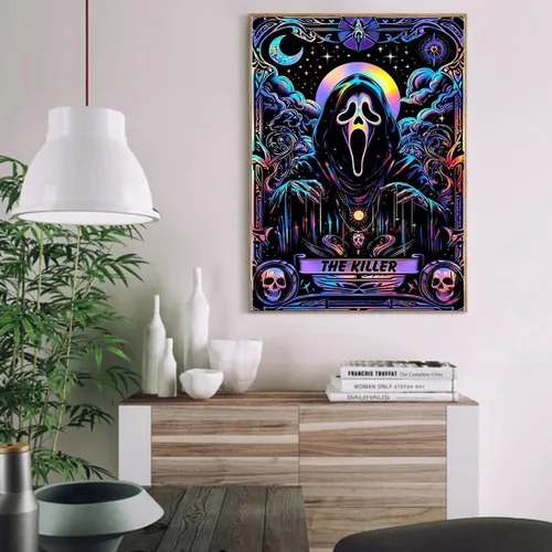 Miniatura 4 de SOTYIOO Kits de pintura por números de Halloween para adultos, pintura por números para adultos principiantes, dibujo y pintura con pinceles