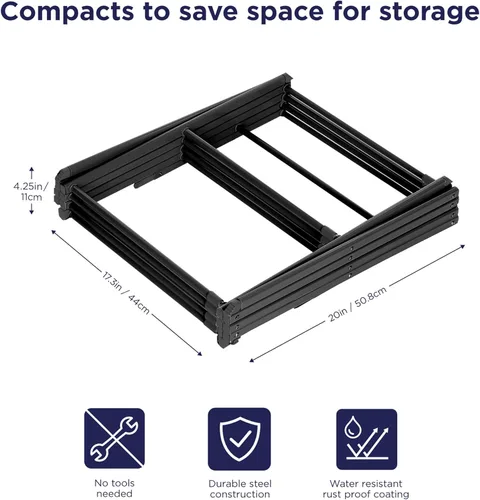 Miniatura 3 de BLACK+DECKER Escurridor de ropa plegable expandible de 4 niveles, altura telescópica, secadora de aire plegable que ahorra espacio para toallas