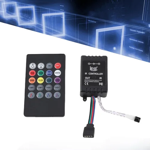 Miniatura 4 de Controlador de música LED, control remoto con sensor de sonido, ligero, compacto y portátil, utilizado para controlar lámparas LED, para KTV