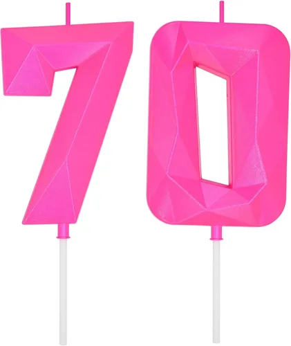 Miniatura 130 de DERVENTA Velas de cumpleaños con números grandes, 3D, color rosa, 3.7 pulgadas, decoración para tartas de fiesta, 1 pieza (número 3 rosa)
