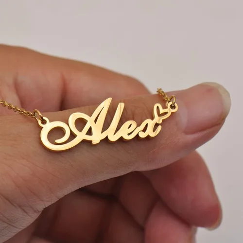Miniatura 6 de HUAN XUN Collar personalizado con cualquier nombre para mujer en oro y plata