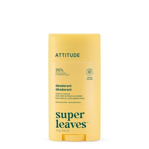 ATTITUDE Desodorante sin aluminio, ingredientes de origen natural, verificado por EWG, control de olores con bicarbonato de sodio, Twist & Glide,