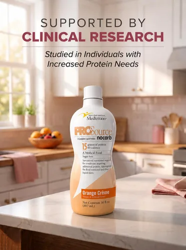 Miniatura 4 de Péptidos de colágeno líquido tipo I, III 0.53 oz de proteína por onza. Prosource NoCarb Orange Crème paquete de 4 botellas Medtrition
