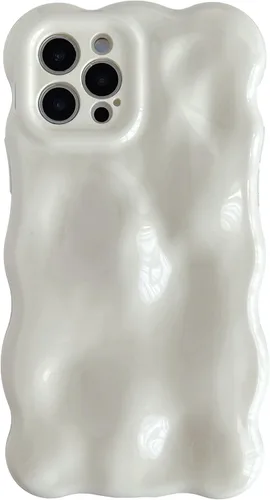 Miniatura 19 de Caseative Funda para iPhone 12 Pro, onda de onda de agua Meteorito Burbuja Cromo Galvanizado Candy Phone Case (Plata)