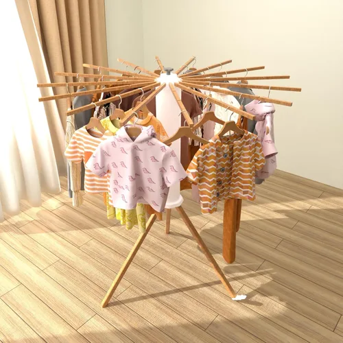 Miniatura 5 de Estante de secado de ropa con trípode, estante portátil y plegable para ahorrar espacio, estante de secado de ropa, ropa plegable, balcón