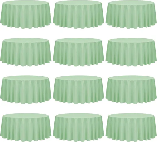 Miniatura 13 de fani Paquete de 12 manteles rectangulares de poliéster lavanda de 60 x 102 pulgadas para mesas rectangulares de 6 pies, mantel de tela lavable