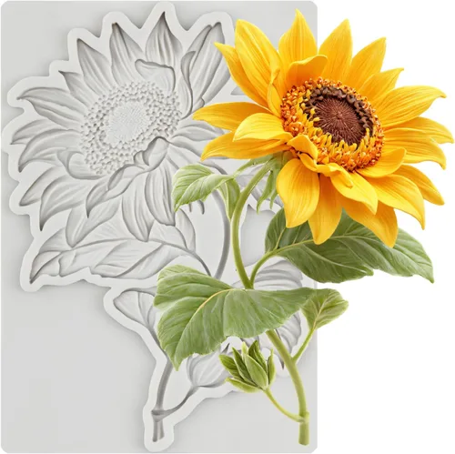 Miniatura 9 de Moldes de silicona de girasol para fondant de hojas de girasol para decoración de pasteles de caramelo de chocolate, decoración de cupcakes, pasta