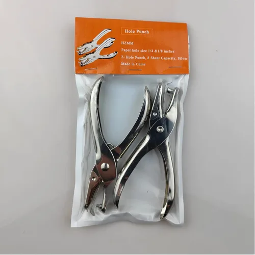 Miniatura 7 de HZMM Perforadora de un solo agujero de 1/4 y 1/8 pulgadas, 2 perforadoras de papel circulares de mano con capacidad de 8 hojas, máquinas
