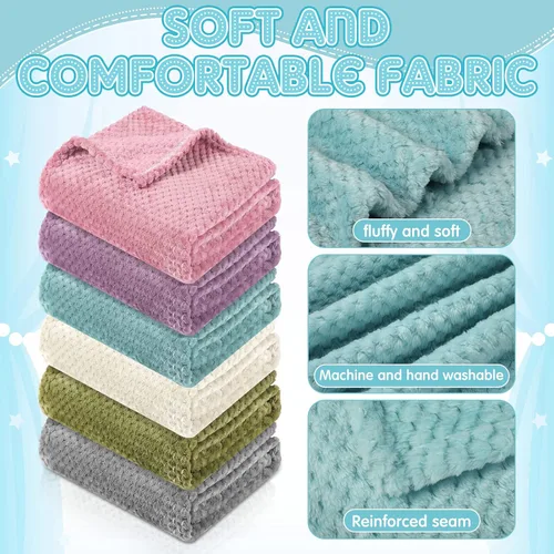 Miniatura 3 de 6 mantas de franela para bebé, mantas acogedoras y suaves y cálidas de forro polar Sherpa para recién nacidos y niños pequeños, mantas para bebés