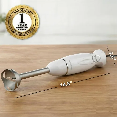 Miniatura 9 de OVENTE Batidora de Mano de Inmersión, Mezclador de Mano Portátil Eléctrico de 300W con 2 Velocidades de Mezcla y Cuchillas de Acero Inoxidable