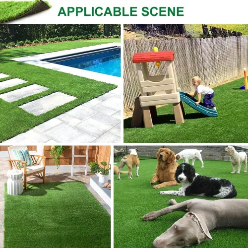 Miniatura 4 de Petgrow Alfombra de césped artificial sintético de 1 pie x 12 pies (12 pies cuadrados), altura de pila de 0.8 pulgadas, alfombra de césped