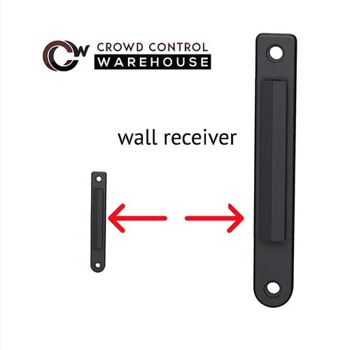 Miniatura 2 de Crowd Control Warehouse - Barrera de cinturón retráctil de montaje en pared fija Serie CCW WMB-120 - Cinturón negro y amarillo de 11 pies con caja