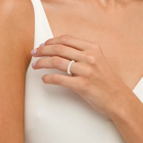 Miniatura 4 de Houston Diamond District 2 to 6 Carat Round Cut LAB GROWN Diamond Ladies Eternity Wedding Anniversary Stackable Ring Band (E-F Color VS2-SI1 Clarity)