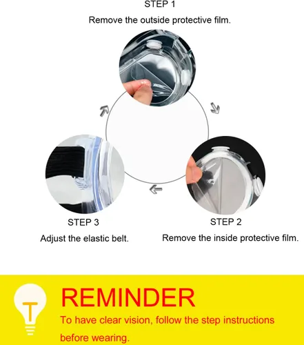 Miniatura 3 de Paquete de 3 gafas de seguridad antivaho ajustables para protección ocular contra salpicaduras ajustables para laboratorios, trabajadores