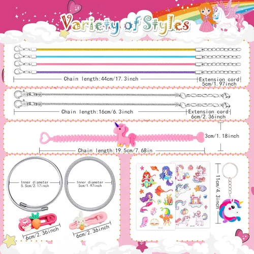 Miniatura 4 de SUZUTOY Kit de fabricación de pulseras para niñas, regalos de unicornios para niñas, artes y manualidades para niños de 4, 5, 6, 7, 8, 9, 10, 11