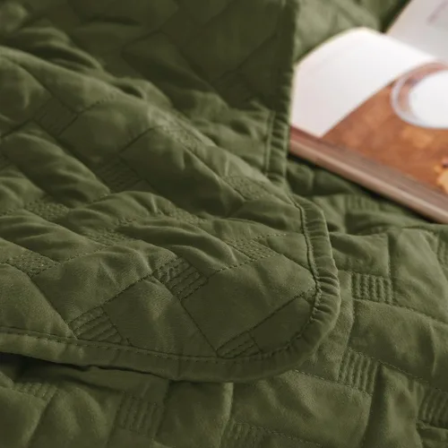 Miniatura 8 de Bedsure Colchas de tamaño King: colchas ligeras tamaño King con patrón de tejido de canasta, ropa de cama suave, colcha de edredón verde oliva