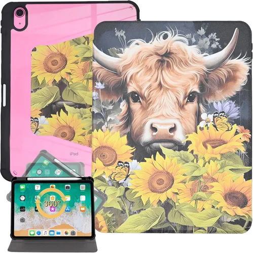 Miniatura 15 de Funda giratoria para iPad (A16) 11ª generación de 11 pulgadas (2025), iPad 11ª generación de 10.9 pulgadas (2022), funda tipo cartera de piel PU