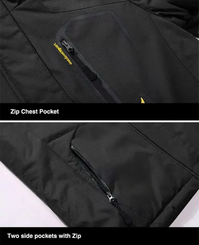 Miniatura 5 de MAGCOMSEN - Chaqueta de invierno para hombre, impermeable, abrigada, con forro polar y múltiples bolsillos